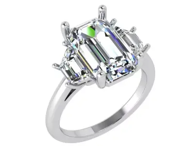 Emerald Diamond Ring 4510 3D print model