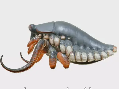 Alien Creature with Tentacles and Insect Eyes 3D Model Low-poly 3D model