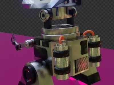 Sci-Fi Worker Robot Low-poly 3D model