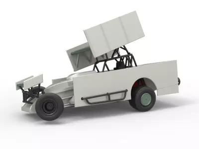 NE Outlaw Dirt Modified stock car V2 while turning Scale 1 to 25 3D print model