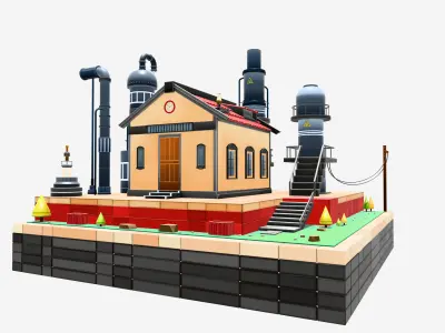 Stylized Game-Ready Houses Pack 16 Cartoon Buildings  Low-poly 3D model