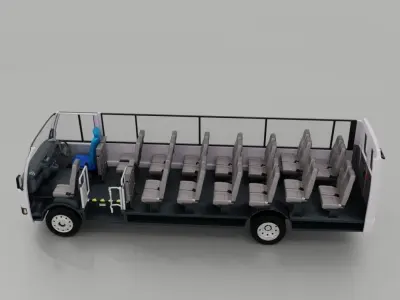 Fuso Rosa MiniBus Low-poly 3D model