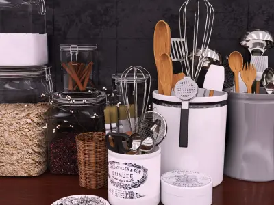 Kitchen set utensils 3D model