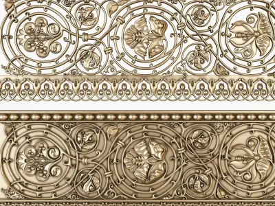 Classic grille moulding for cnc 3D model