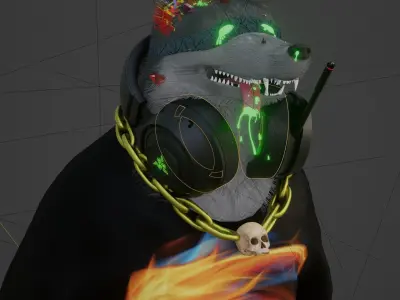 Mutant radioactive wolf 3D model
