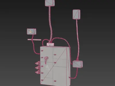Multi Game Engine AAA Quality PBR Asset - Old Fuse Box Low-poly 3D model