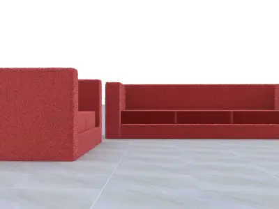 Sofa S2 Low-poly 3D model