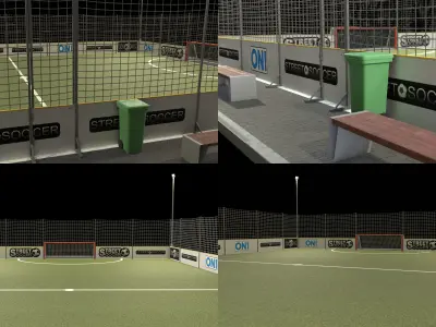 Street Soccer - Football Field Low-poly 3D model