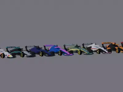 F1 2026 All Team Car Low Poly Low-poly 3D model