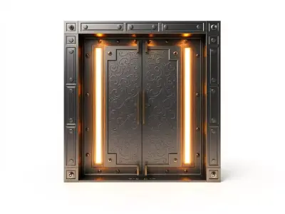 Ornate Metal Decorative Door with Lighting Model Pack Low-poly 3D model