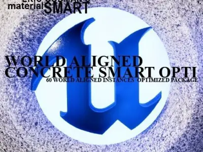 Optimized Concrete World Aligned Materials 3D model
