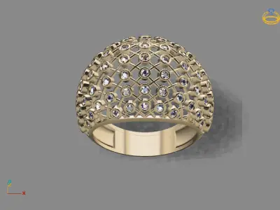 STL 3DM Print Ready Women Diamond Ring Lightweight Printable  3D print model 141