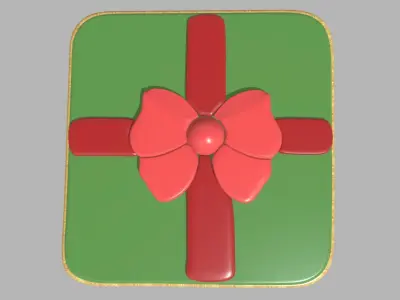 Gift Cookie Christmas Low-poly 3D model