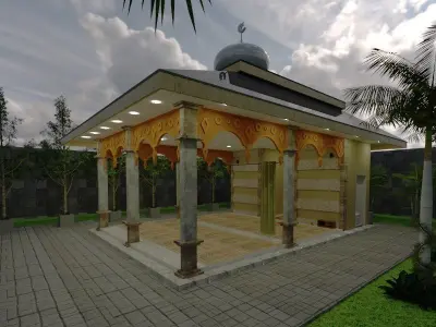 simple mushola design concept 3d model for kindergarten 3d model 3D print model