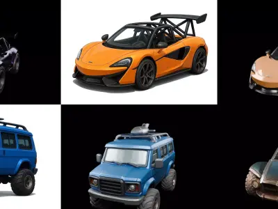 Gt one Car bundle 17 pack 100 glb 3D model