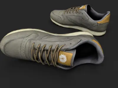 Pair of Worn Sneakers 3D model