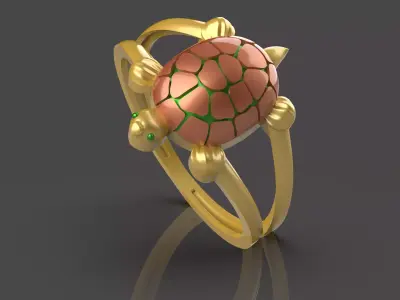Simple Tortoise Ring - 10 3D print model