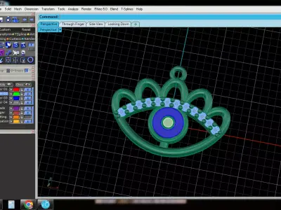 Enameled Eye Pendant 3D print model