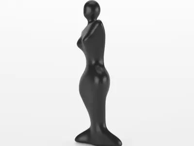 Ceramic sculpture abstract woman body for decoration 3D model
