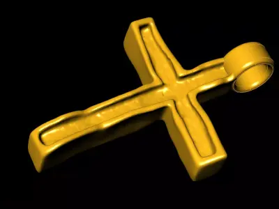 Aesthetic Cross pendant charms - one inch pendant 3D print model