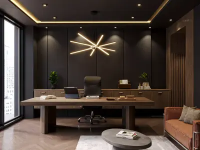 Modern executive Home Office Interior 3D model