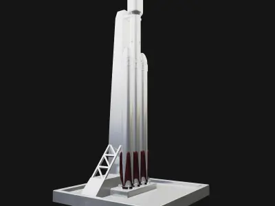 Falcon 9 Heavy Rocket SpaceX 3D print model