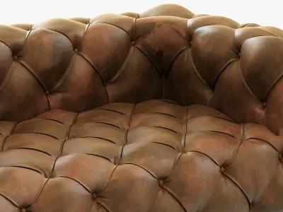 Restoration Hardware Soho Tufted Leather Sofa 3D model