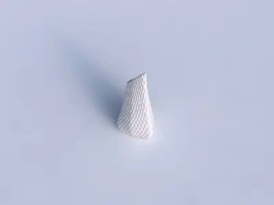 Vase puffy tipped triangle with diagonal grid bulges 3D print model purchase