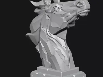 horse head sculpture 3D print model