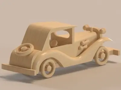 Wooden Toy Car 3D model get