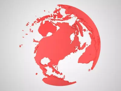 Globe Shell Red 3D model