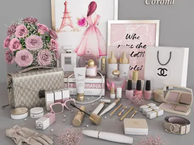 girls accessories  Low-poly 3D model