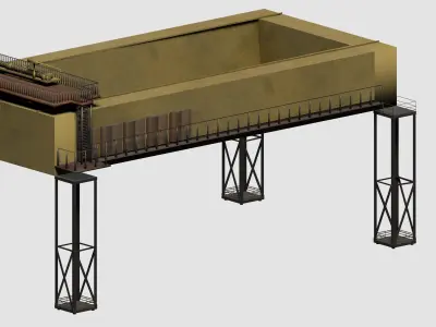 Nuclear Polar Crane Low-poly 3D model