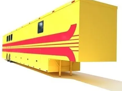 Yellow Red Striped Trailer 03 3D model
