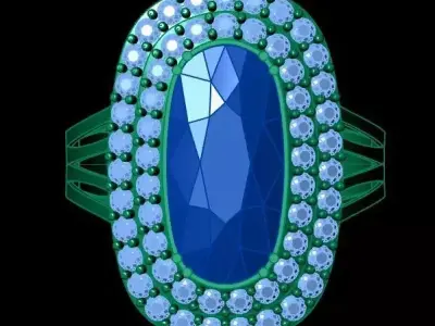 Diamond Shine Stone Ring 3D print model