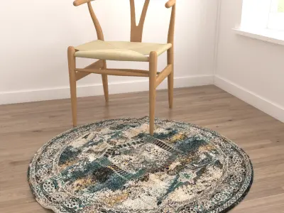 Round Rug Set 202 3D model