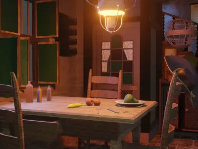 Old House Room Interior  3D model