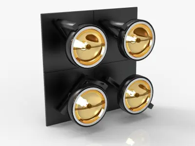 Indoor quadruple Lamp 06 Low-poly 3D model