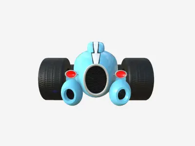Cartoon Kart B10 Light Blue - Vehicle Racing Design Low-poly 3D model
