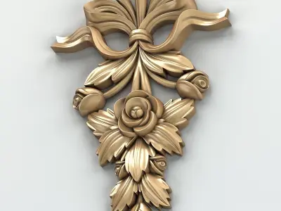 Carved decor vertical 010 3D model
