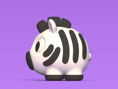 Round Zebra 3D print model