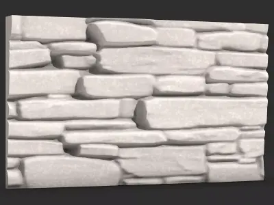 Jagged Rough Stone Wall Mesh 3D print model