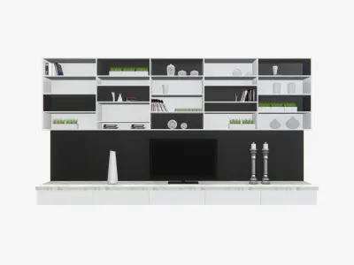 Deco TV Wall PBR 3D model