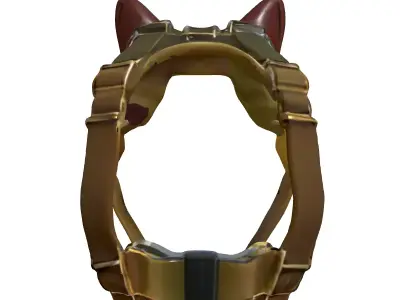 Tactical Dog Harness with Ears Low-poly 3D model