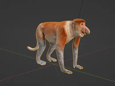 Proboscis Monkey Low-poly 3D model