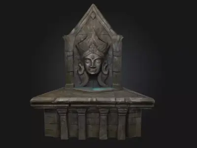 Stone Guardian Shrine  Ancient Watcher of Sacred Grounds 3D model