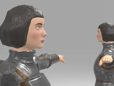 Jeanne dArc pbr rigged gameready Unreal Engine Unity Low-poly 3D model