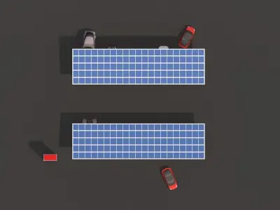 Cartoon Low Poly Tesla Charger Station Cars Pack Low-poly 3D model