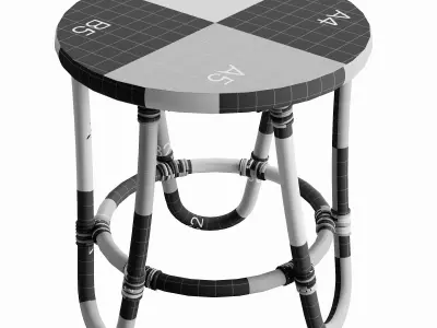 Bamboo coffee table Low-poly 3D model