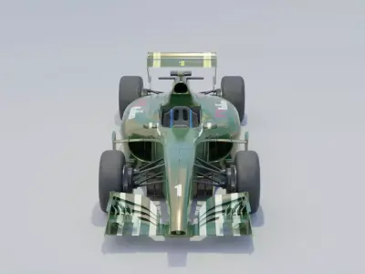 Formula 1 style race car Low-poly 3D model